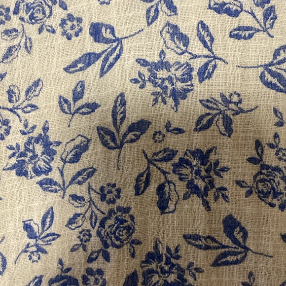 olivaceous short sleeve button up with a floral toile inspired pattern - Picture 2 of 5